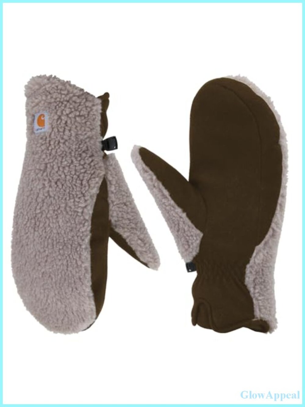 Women's Sherpa Mitt Gloves - Soft Fleece, Suede Palm, Pull-On